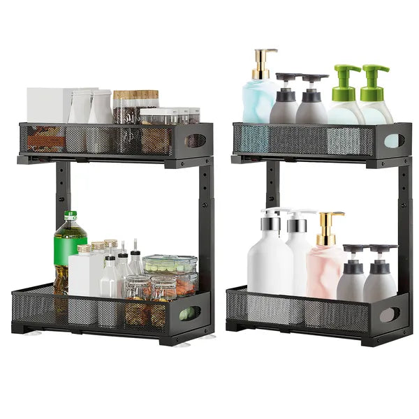 Adjustable Under-Sink Cabinet Rack