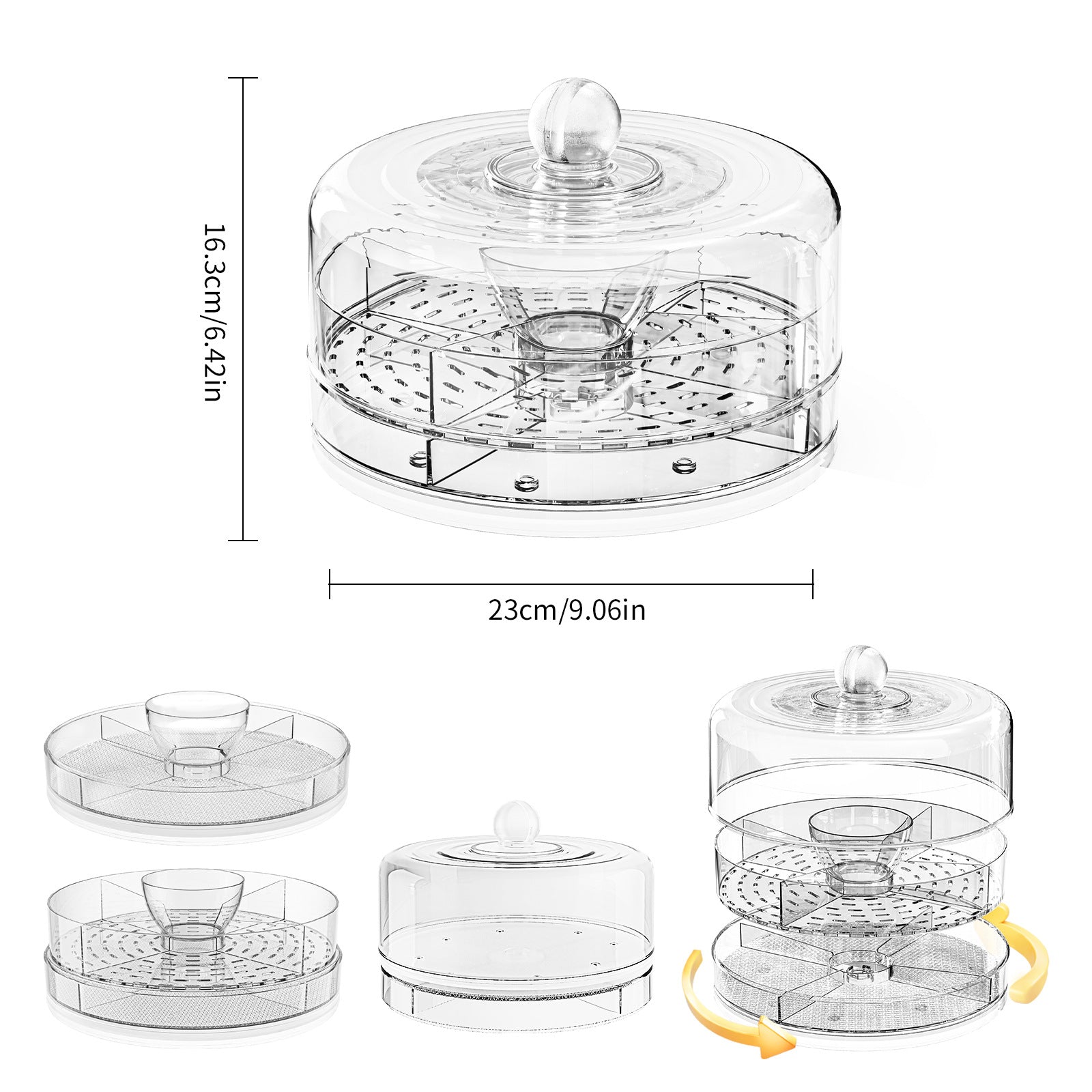 Snack Rotating Multi-Compartment Tray