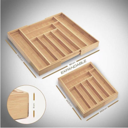 Bamboo Drawer Dividers — Expandable Set