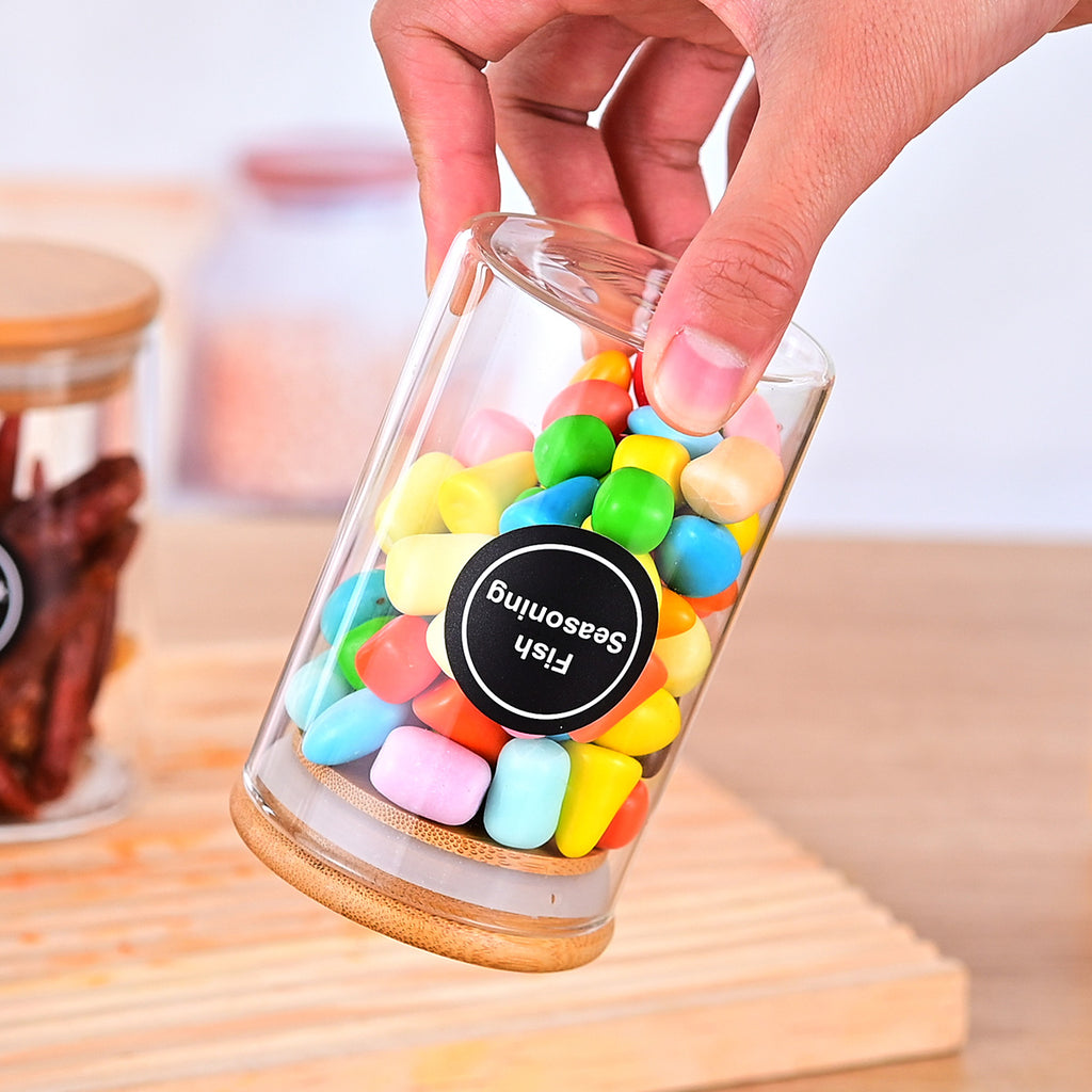 Glass Storage Bottles & Jars Set — 6 Pack
