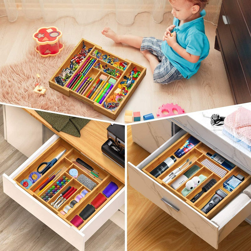 Bamboo Drawer Dividers — Expandable Set