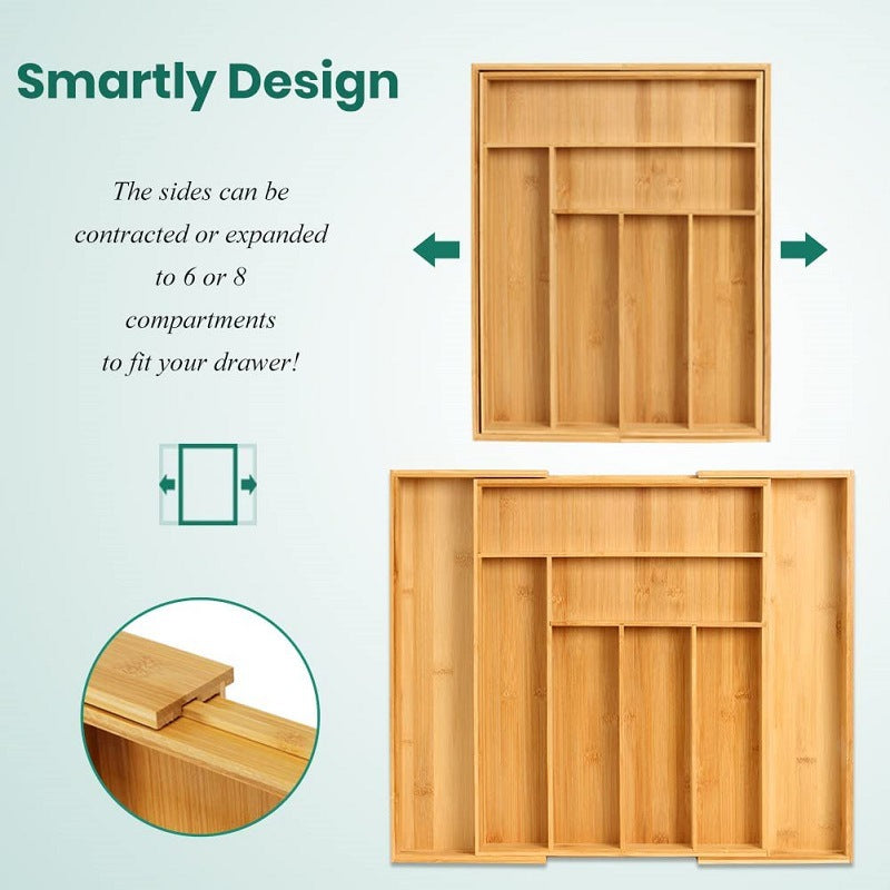 Bamboo Drawer Dividers — Expandable Set