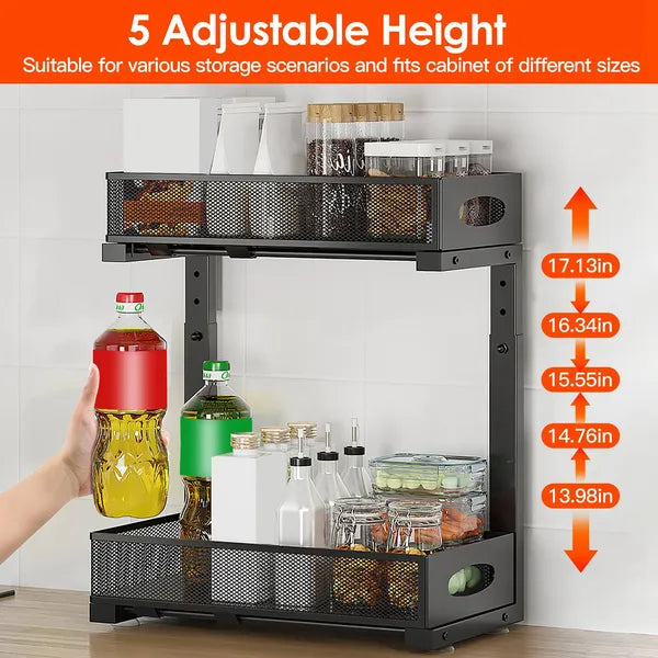 Adjustable Under-Sink Cabinet Rack