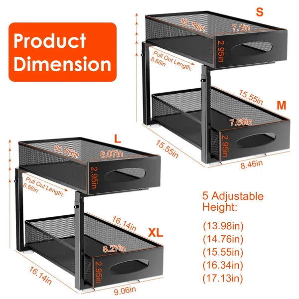 Adjustable Under-Sink Cabinet Rack